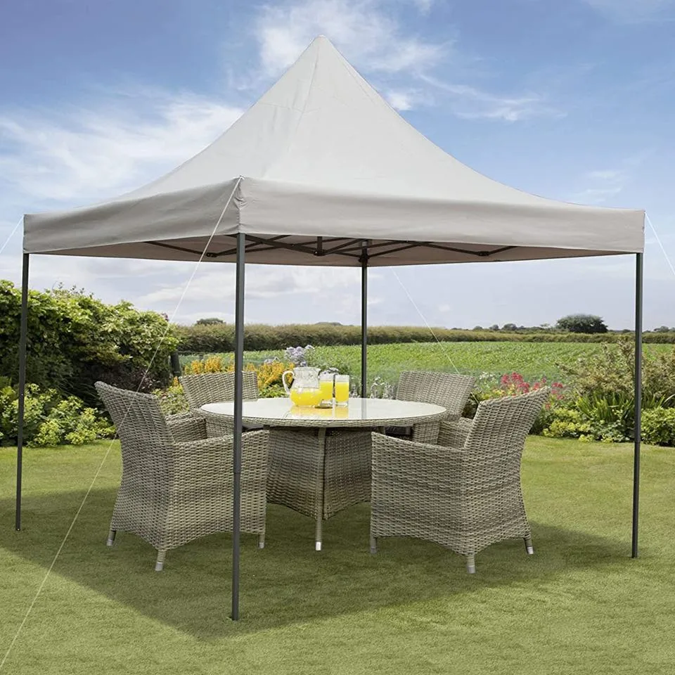 3m X 3m Grey Garden Gazebo Dome Pop up Party Canopy Tent UV Protection Pergola