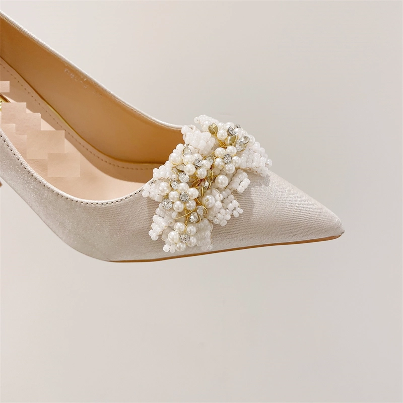 Stiletto High Heels Party Dress Pointy Toe Bridal Lady Wedding Women Shoe