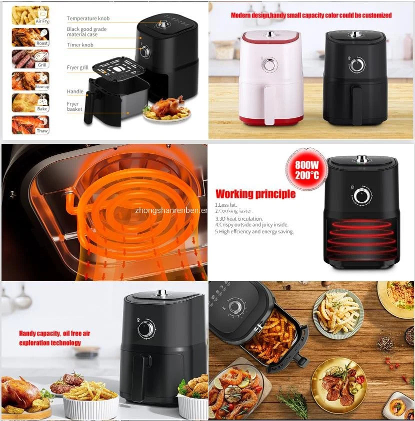 3L Healthy Lifestyle Electric Air Fryer Oil Free Food with Mechanical Knob/Touch Screen