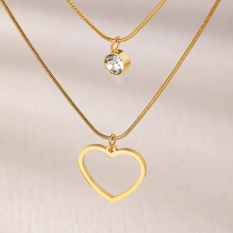 Manufacturer Custom Fashion Jewelry Stainless Steel Necklace Jewelry Women Heart Shape Necklaces