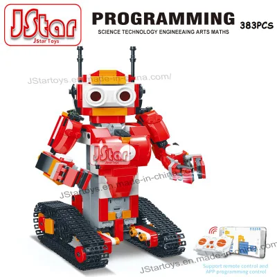 Conjunto de blocos de construção de haste de robô de programação de aplicativos criativos Controle Remoto 389PCS Blocos de tijolos Kit DIY Aprendizagem Ciência Educacional Engenharia Inteligente Brinquedos RC